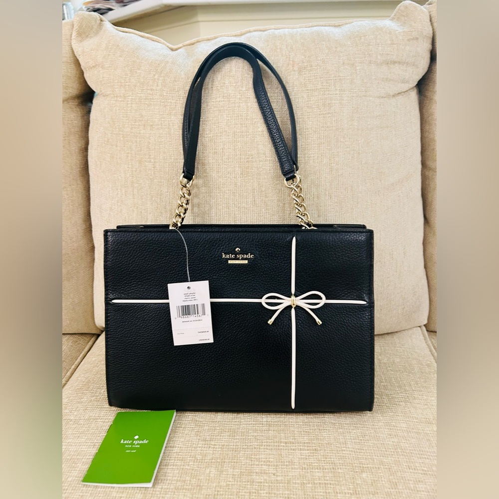 NWT Kate Spade Black Pebbled Leather Cherry Street Phoebe Shoulder Bag